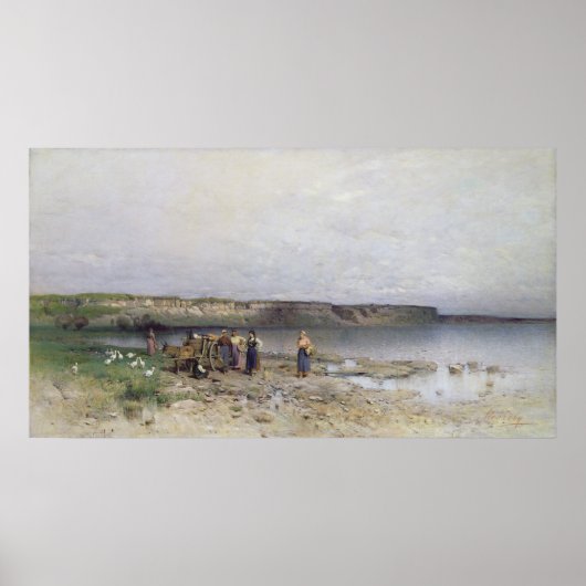 Balatonmeer met de Shore of Akarattya, 1885 Poster (Voorkant)