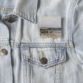 Balatonmeer met de Shore of Akarattya, 1885 Vierkante Button 5,1 Cm (In situ)