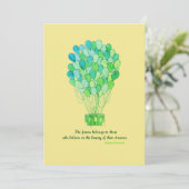 Balballondroompartij uitnodigen kaart (Staand voorkant)