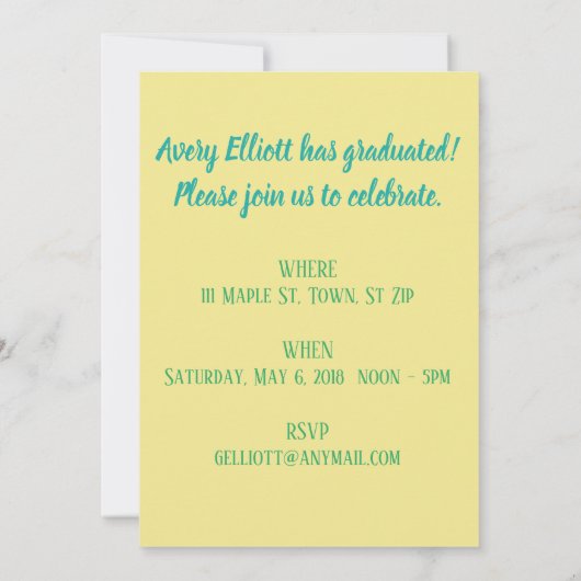 Balballondroompartij uitnodigen kaart (Achterkant)