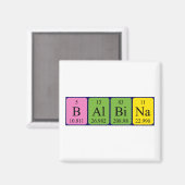 Balbina periodieke lijstnaam magnet (Voorkant / Achterkant)