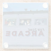 Balboa Fun Zone, Newport Beach, Californië Glazen Onderzetter (Achterkant)