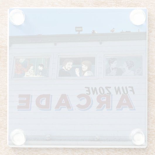 Balboa Fun Zone, Newport Beach, Californië Glazen Onderzetter (Achterkant)