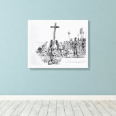 Balboa Het kruis op de kust instellen Canvas Afdruk (Insitu (Houten vloer))