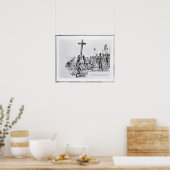 Balboa Het kruis op de kust instellen Poster (Keuken)