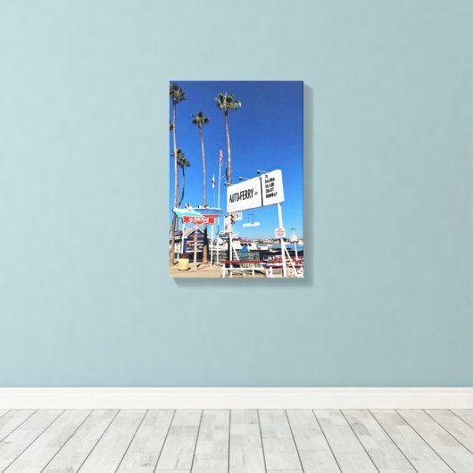 Balboa Island Ferry, Newport Beach, Californië Canvas Afdruk (Insitu (Houten vloer))