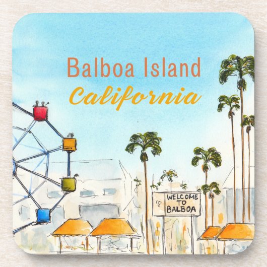 Balboa Island Newport Beach Coaster Bier Onderzetter (Voorkant)