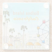 Balboa Island Newport Beach Coaster Glazen Onderzetter (Achterkant)