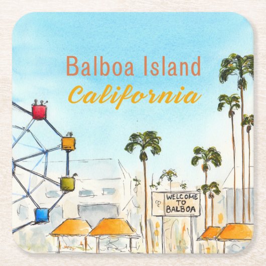 Balboa Island Newport Beach Coaster Kartonnen Onderzetters (Voorkant)