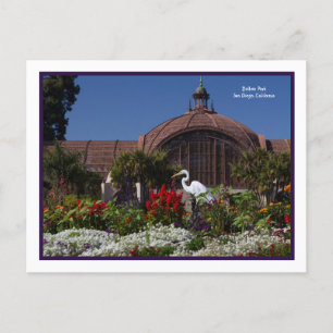 Balboa Park Botanical Building Egret Flowers Lijst Briefkaart