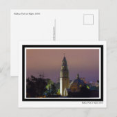 Balboa Park op de Night Tower Dome Architecture Briefkaart (Voorkant / Achterkant)
