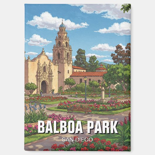 Balboa Park San Diego CA Reizen Magneet (Voorkant)