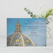 Balboa Park San Diego Mosaic Dome Ontvangst Menu Kaart (Staand voorkant)