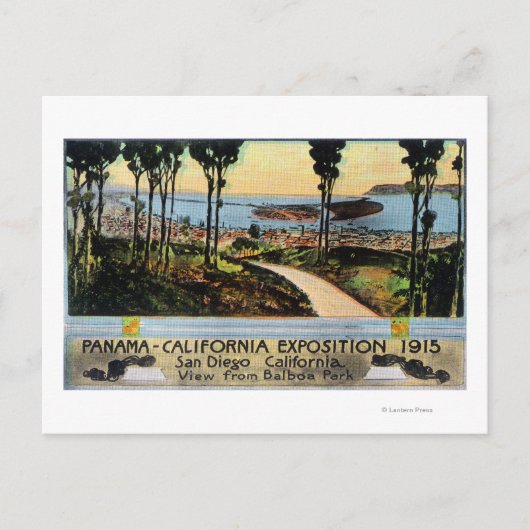 Balboa Park Uitzicht City, Panama-CA Expo Briefkaart (Voorkant)