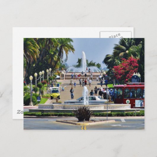 Balboa Park vormt de basis van de Prado-gaslampen Briefkaart (Voorkant / Achterkant)