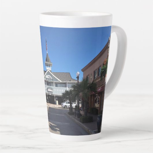 Balboa Pavillion, Newport Beach, Californië Latte Mok (Rechterhoek)