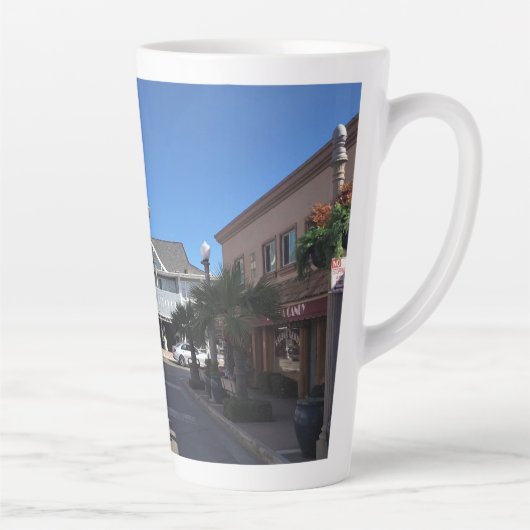 Balboa Pavillion, Newport Beach, Californië Latte Mok (Rechts)