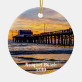 Balboa Pier 2 van Newport ronde Keramisch Ornament (Voorkant)