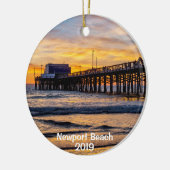Balboa Pier 2 van Newport ronde Keramisch Ornament (Links)