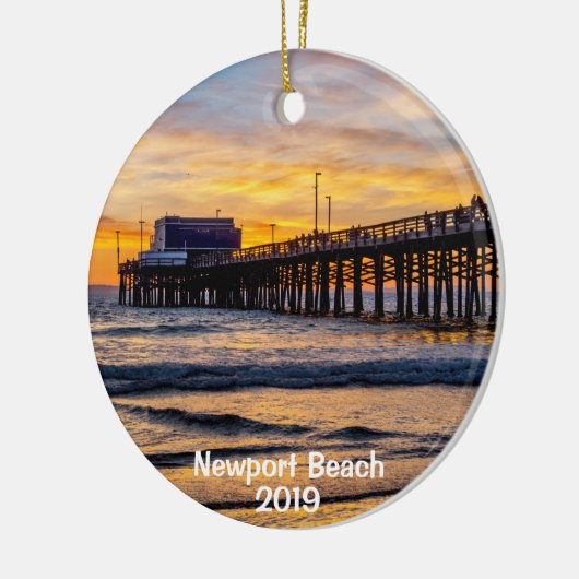 Balboa Pier 2 van Newport ronde Keramisch Ornament (Links)