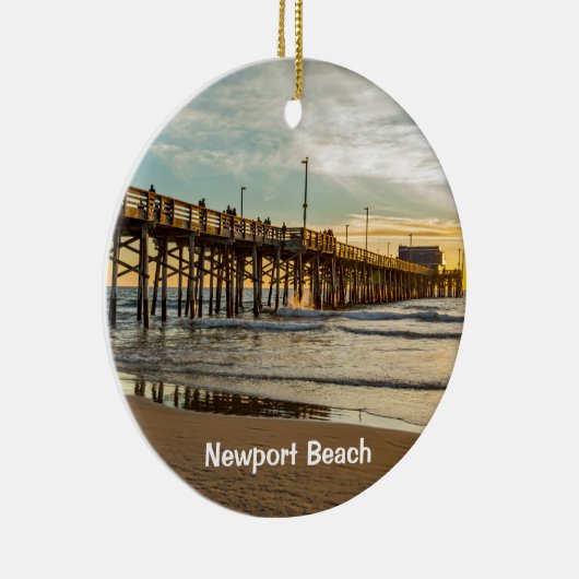 Balboa Pier 2 van Newport ronde Keramisch Ornament (Rechts)