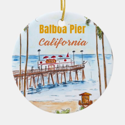 Balboa Pier Newport Beach Ornament (Voorkant)