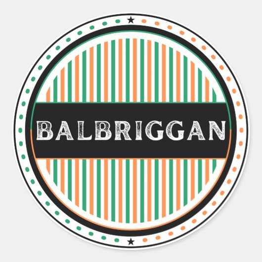 Balbriggan City Pride Embleem – Ierse identiteit Ronde Sticker (Voorkant)