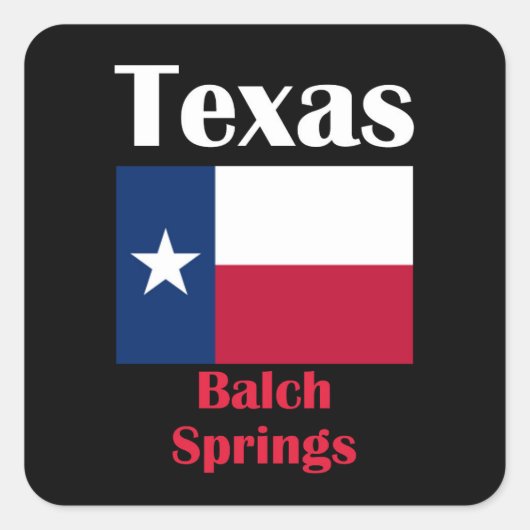 Balch Springs TX Vierkante Sticker (Voorkant)