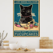 Balck Cat heeft je net een beetje de tanden van de Poster (Keuken)
