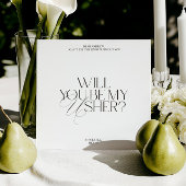 Balck & White Modern Classic Usher Proposal Card Kaart