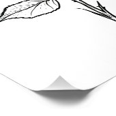 Balck White Rose Line Art Foto Afdruk (Hoek)