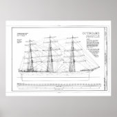 Balclutha Scheepsprofiel Poster (Voorkant)
