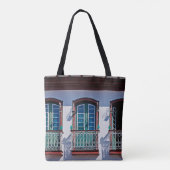 Balconieën op de gevel in Diamantina, Minas Gerais Tote Bag (Achterkant)