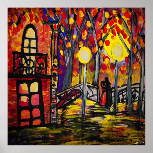 Balcony bij Night Value Poster Paper (Matte) (Voorkant)