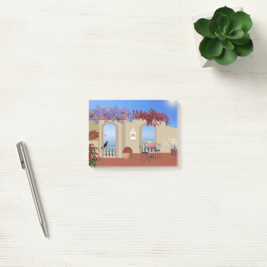 Balcony Buiten Flowers Table Tranquility Seaside. Post-it® Notes (Kantoor)