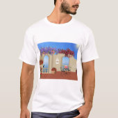 Balcony Buiten Flowers Table Tranquility Seaside. T-shirt (Voorkant)