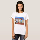 Balcony Buiten Flowers Table Tranquility Seaside. T-shirt (Voorkant volledig)