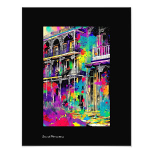 Balcony Print van het Franse kwart van Bubba Foto Afdruk