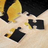 Bald-adelaars en volle maan legpuzzel (Zijkant)