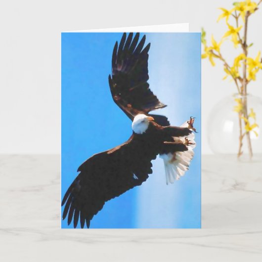 Bald American Eagle Kaart (Gele Bloem)