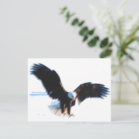 Bald American Eagle Landing Briefkaart (Staand voorkant)
