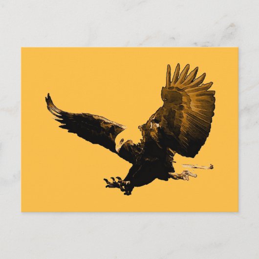 Bald American Eagle Landing Briefkaart (Voorkant)