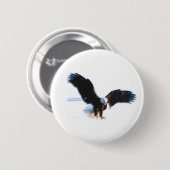 Bald American Eagle Landing Ronde Button 5,7 Cm (Voorkant /achterkant)
