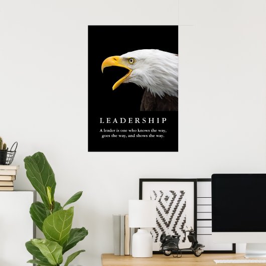 Bald American Eagle Motivatie Leadership Poster (Thuiskantoor)
