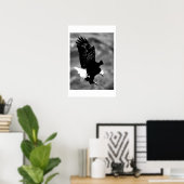 Bald American Eagle Poster Print BW Eagles Posters (Thuiskantoor)