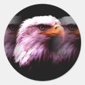 Bald American Eagle Ronde Sticker (Voorkant)