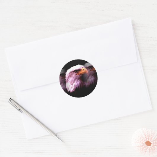 Bald American Eagle Ronde Sticker (Envelop)