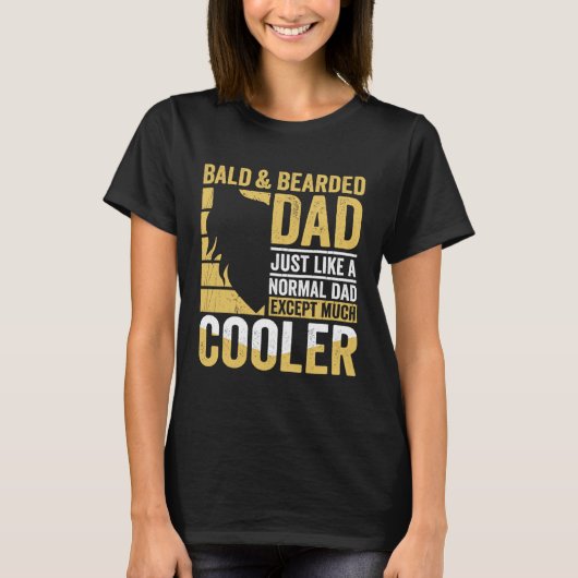 Bald & Bearded Dad Humor Funny Father's Day T-shirt (Voorkant)