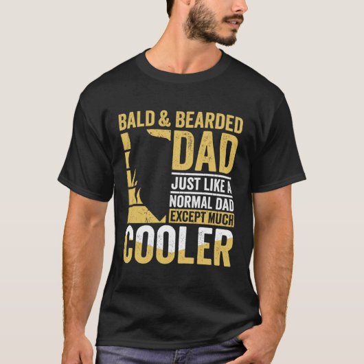 Bald & Bearded Dad Humor Funny Father's Day T-shirt (Voorkant)