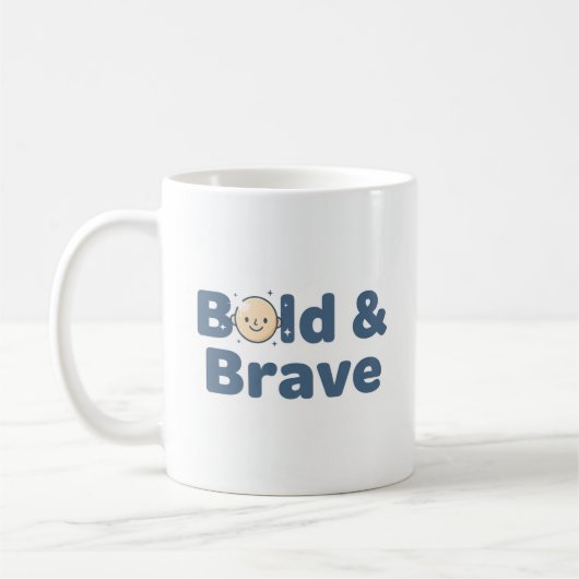 Bald & Brave Mok – Grappig Positief Ontwerp (Links)